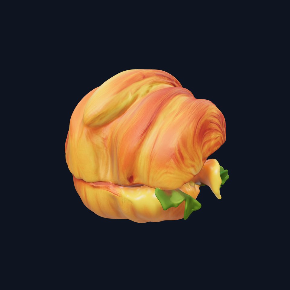 Croissant Sandwich D Model Pack